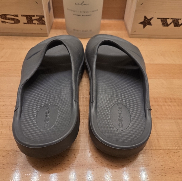 OOFOS OOahh Recovery Slide Sandal Gray Graphite Womens Size 11 - Picture 4 of 8